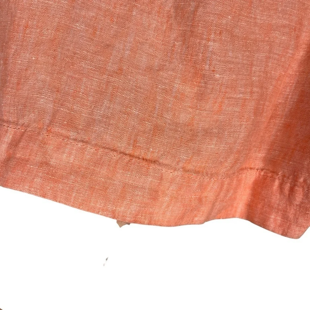 ATHLETA Womens 100% Linen Elastic Waist Peachy Orange Shorts Size‎ 4 S/533545-03